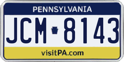 PA license plate JCM8143