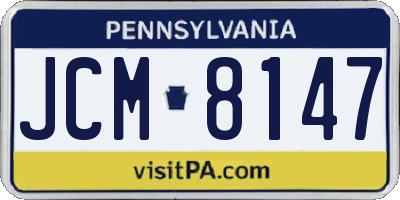 PA license plate JCM8147