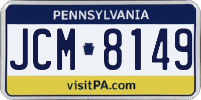 PA license plate JCM8149
