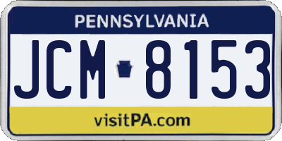 PA license plate JCM8153