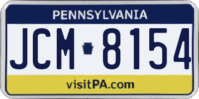 PA license plate JCM8154