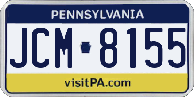 PA license plate JCM8155