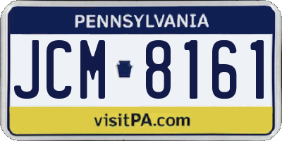 PA license plate JCM8161