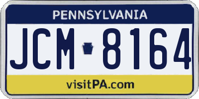 PA license plate JCM8164