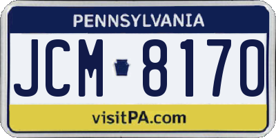 PA license plate JCM8170