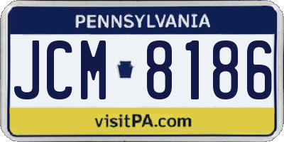 PA license plate JCM8186