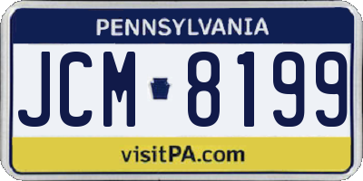 PA license plate JCM8199