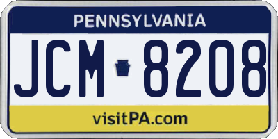 PA license plate JCM8208