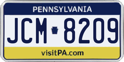 PA license plate JCM8209