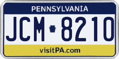 PA license plate JCM8210
