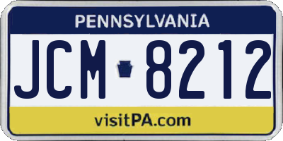 PA license plate JCM8212