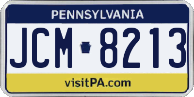 PA license plate JCM8213