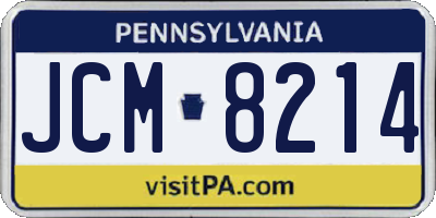 PA license plate JCM8214