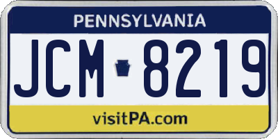 PA license plate JCM8219