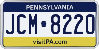 PA license plate JCM8220