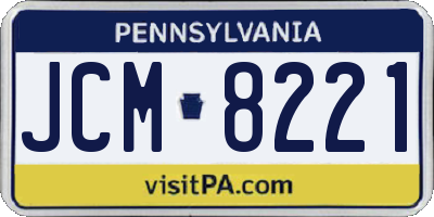 PA license plate JCM8221