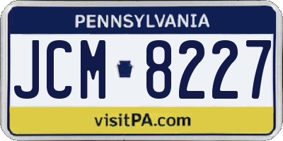PA license plate JCM8227