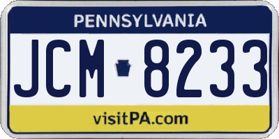 PA license plate JCM8233