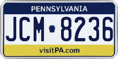 PA license plate JCM8236