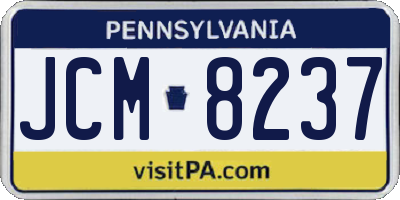 PA license plate JCM8237