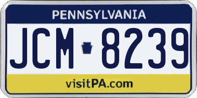 PA license plate JCM8239