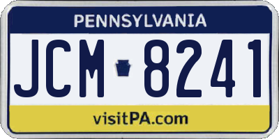 PA license plate JCM8241