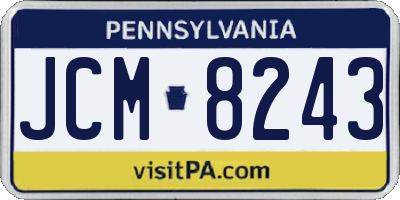 PA license plate JCM8243