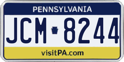 PA license plate JCM8244