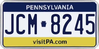 PA license plate JCM8245