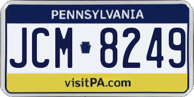 PA license plate JCM8249