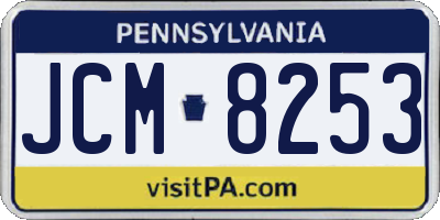 PA license plate JCM8253