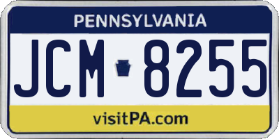 PA license plate JCM8255