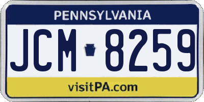 PA license plate JCM8259