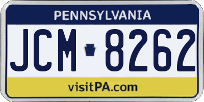 PA license plate JCM8262