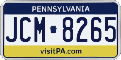PA license plate JCM8265