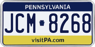 PA license plate JCM8268
