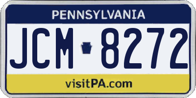 PA license plate JCM8272