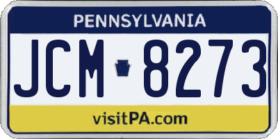 PA license plate JCM8273