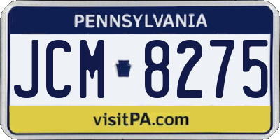 PA license plate JCM8275