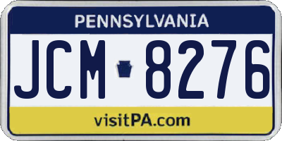 PA license plate JCM8276