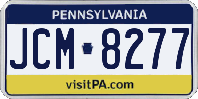 PA license plate JCM8277
