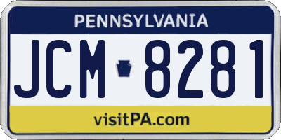PA license plate JCM8281