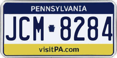 PA license plate JCM8284