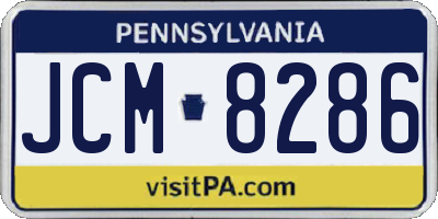 PA license plate JCM8286