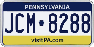PA license plate JCM8288