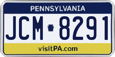 PA license plate JCM8291