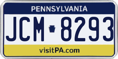 PA license plate JCM8293
