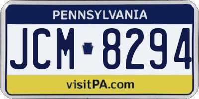 PA license plate JCM8294