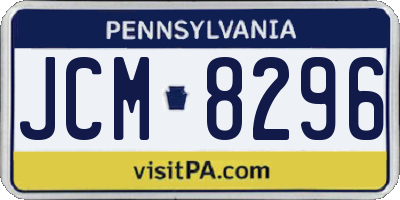 PA license plate JCM8296