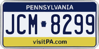 PA license plate JCM8299